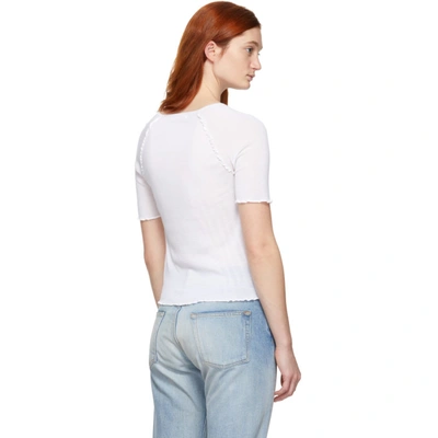 Shop Alexander Wang T Alexanderwang.t White Wool Wash And Go T-shirt In 106 Ivory
