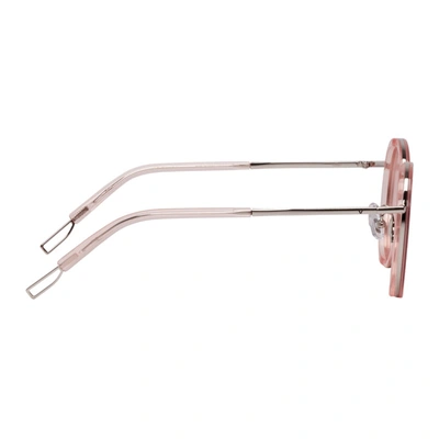 Shop Gentle Monster Pink And Silver Ollie Sunglasses