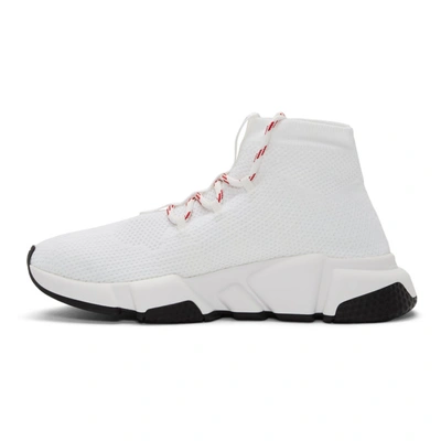 Shop Balenciaga White Textured Speed High-top Sneakers In 9000 White