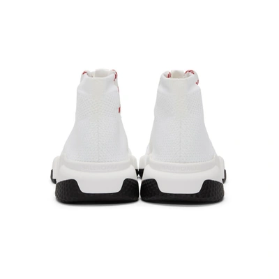 Shop Balenciaga White Textured Speed High-top Sneakers In 9000 White