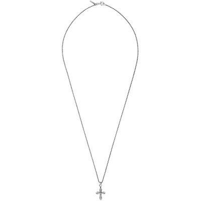 Shop Emanuele Bicocchi Silver Sculpted Cross Necklace