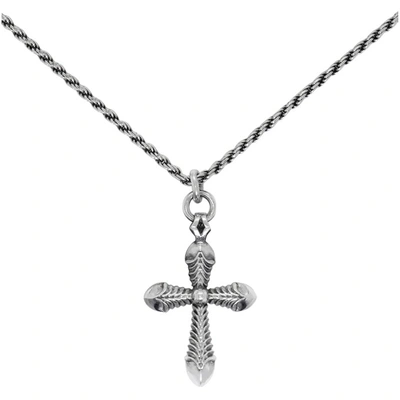 Shop Emanuele Bicocchi Silver Sculpted Cross Necklace