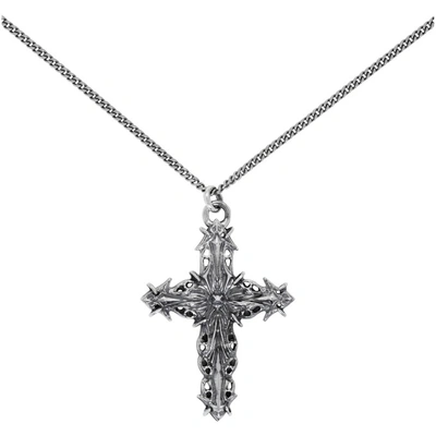 Shop Emanuele Bicocchi Silver Large Gothic Cross Necklace