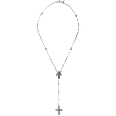 Shop Emanuele Bicocchi Silver Rosary Necklace