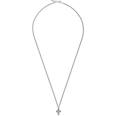 Shop Emanuele Bicocchi Silver Mini Cross Necklace