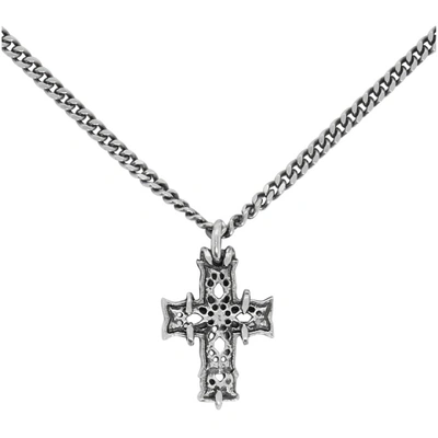 Shop Emanuele Bicocchi Silver Mini Cross Necklace