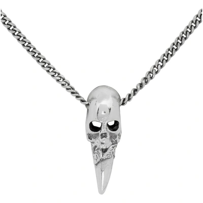 Shop Emanuele Bicocchi Silver Skull Horn Necklace
