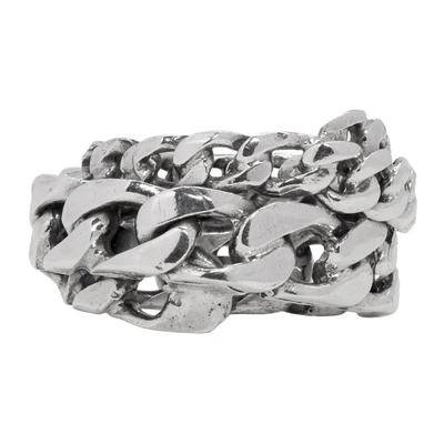 Shop Emanuele Bicocchi Silver Spiral Chain Ring