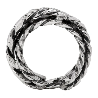 Shop Emanuele Bicocchi Silver Spiral Chain Ring