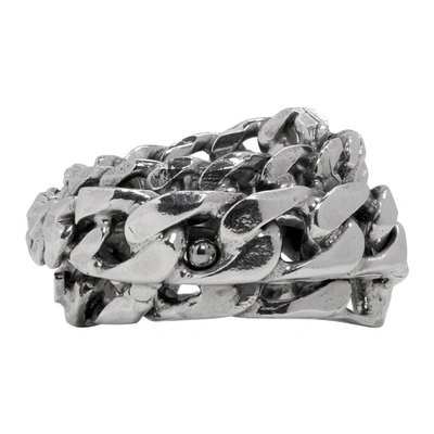 Shop Emanuele Bicocchi Silver Spiral Chain Ring