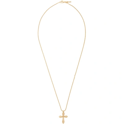 Shop Emanuele Bicocchi Ssense Exclusive Gold Sculpted Cross Necklace