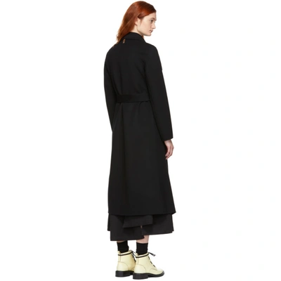 Shop Mackage Black Wool Mai Wrap Coat