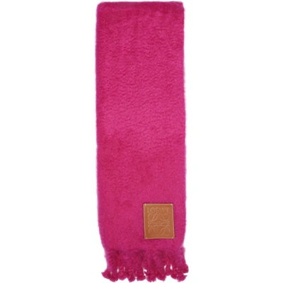 Shop Loewe Pink Logo Patch Blanket In 7140 Pink