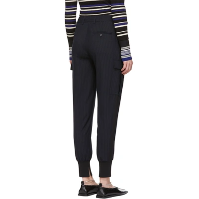 Shop 3.1 Phillip Lim / フィリップ リム 3.1 Phillip Lim Navy Pinstripe Cargo Jogger Trousers In Na401 Nvind