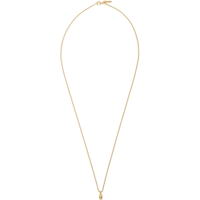 Shop Emanuele Bicocchi Ssense Exclusive Gold Mini Skull Necklace