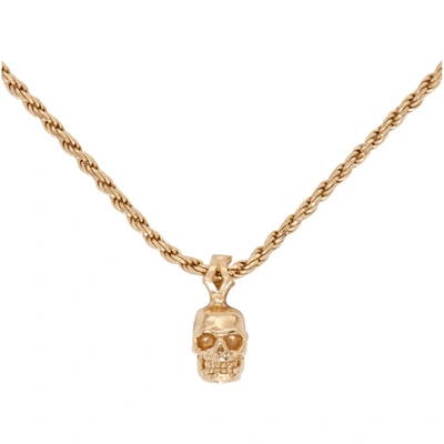 Shop Emanuele Bicocchi Ssense Exclusive Gold Mini Skull Necklace