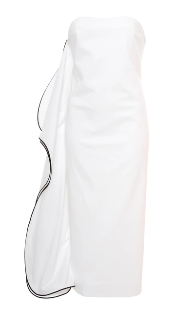 Shop Marina Moscone Riviera Strapless Dress In White
