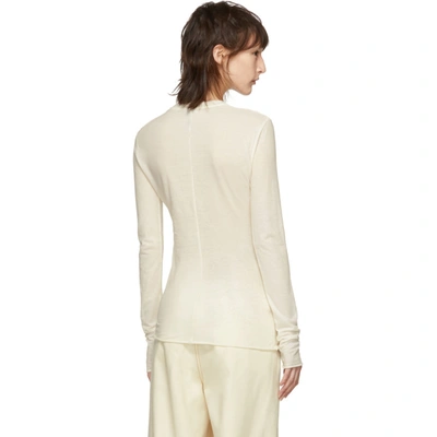 Shop Loewe Off-white Botanical Long Sleeve T-shirt In 2100 White