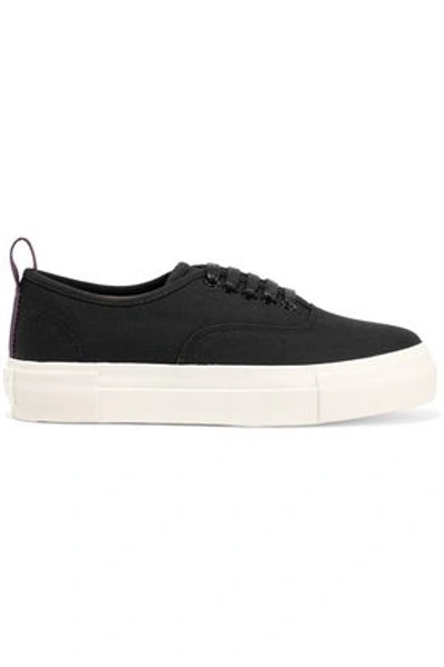 Shop Eytys Woman Canvas Sneakers Black