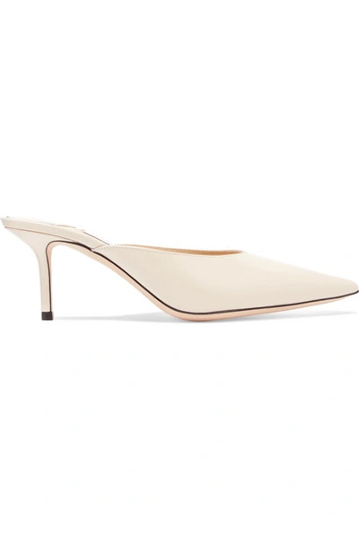 Shop Jimmy Choo Rav 65 Leather Mules In Ivory