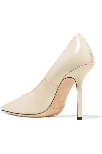 Shop Jimmy Choo Ava 100 Leather Pumps In Cream