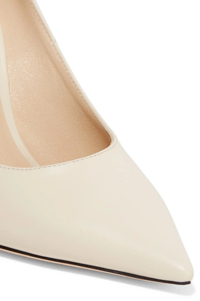 Shop Jimmy Choo Ava 100 Leather Pumps In Cream