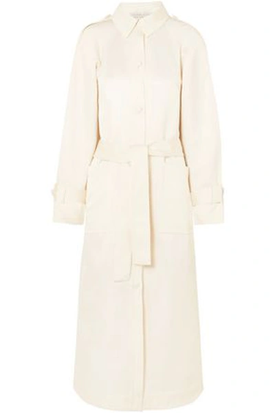 Shop Gabriela Hearst Frazier Silk-satin Coat In Cream