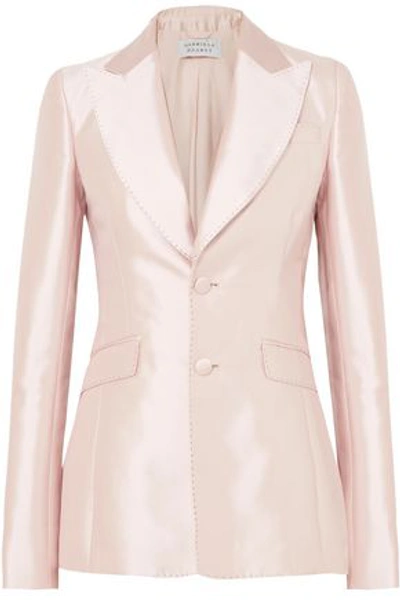 Shop Gabriela Hearst Serge Silk And Wool-blend Blazer In Pastel Pink