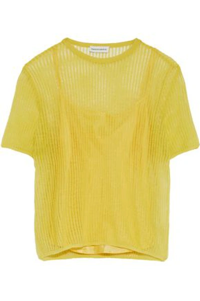 Shop Mansur Gavriel Woman Open-knit Top Yellow