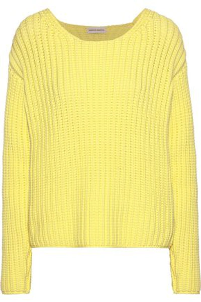 Shop Mansur Gavriel Woman Cotton-blend Sweater Pastel Yellow