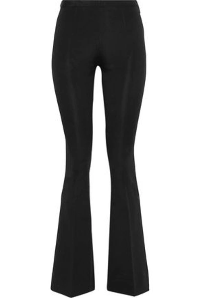 Shop Mansur Gavriel Woman Stretch-knit Bootcut Pants Black