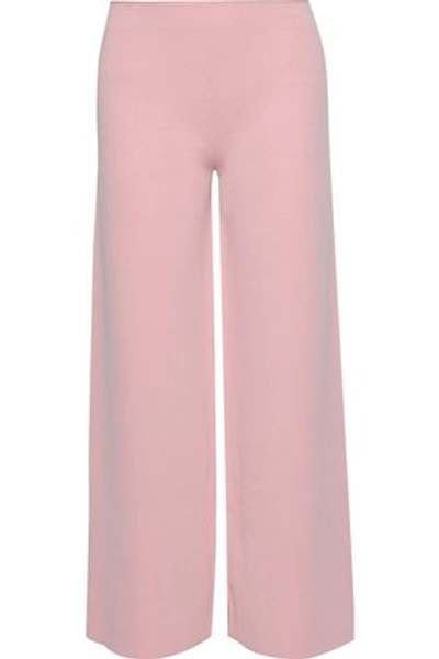 Shop Mansur Gavriel Woman Wool-blend Wide-leg Pants Baby Pink