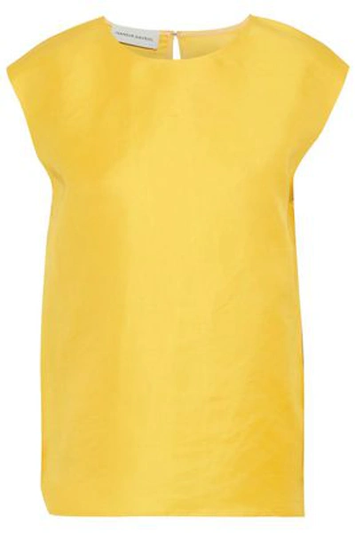 Shop Mansur Gavriel Woman Silk-shantung Top Yellow