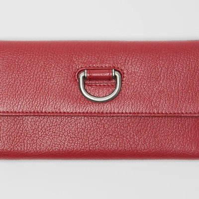 Shop Burberry D-ring Grainy Leather Continental Wallet In Crimson