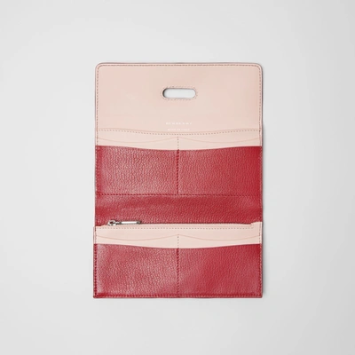 Shop Burberry D-ring Grainy Leather Continental Wallet In Crimson