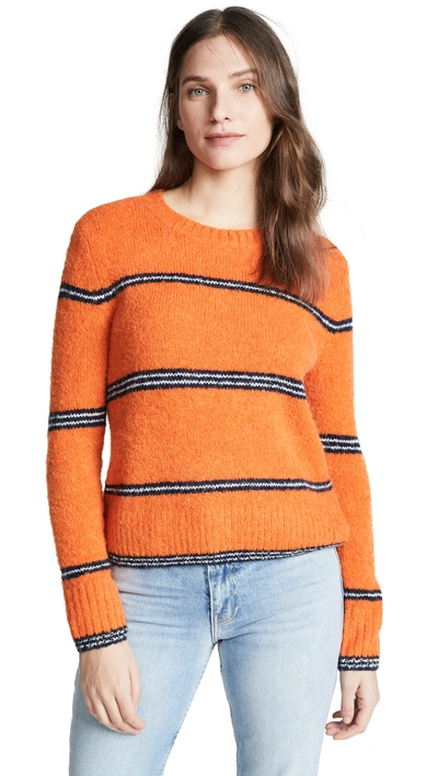 Shop Frame Stripe Mohair Sweater In Persimmon Multi