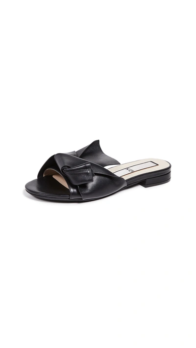 Shop N°21 Knot Sandal Slides In Black