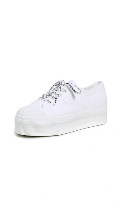 Shop Superga White Out Package Platform Sneakers In White/white