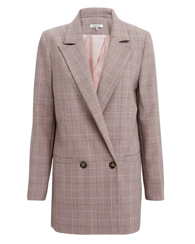 Shop Ganni Plaid Double Button Blazer