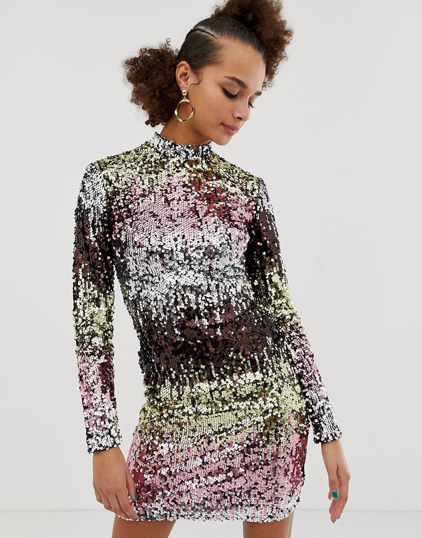 multicoloured sequin dress