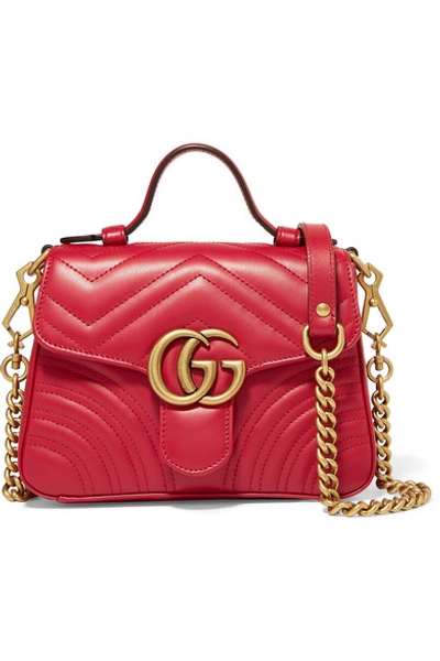 Shop Gucci Marmont Mini Quilted Leather Shoulder Bag