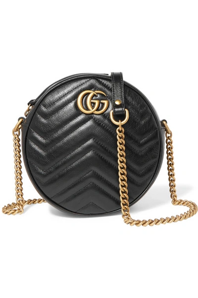 Shop Gucci Gg Marmont Circle Quilted Leather Shoulder Bag