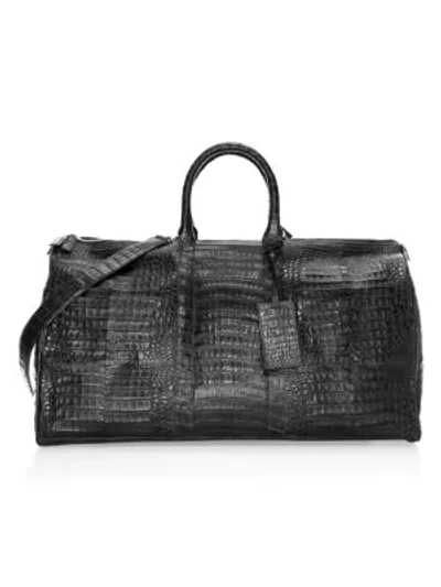Shop Santiago Gonzalez Crocodile Skin Duffle Bag In Charcoal