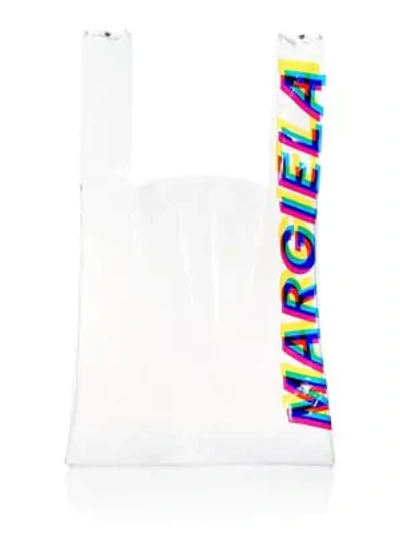 Shop Maison Margiela Logo Shopping Tote In Transparent Multi