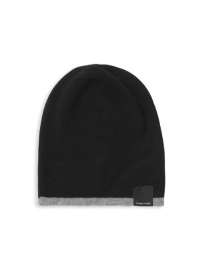 Shop Canada Goose Men's Reversible Merino Beanie In Black