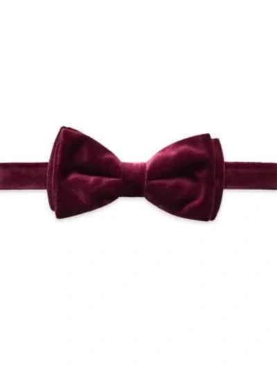 Shop Eton Velvet Bow Tie In Pink Red