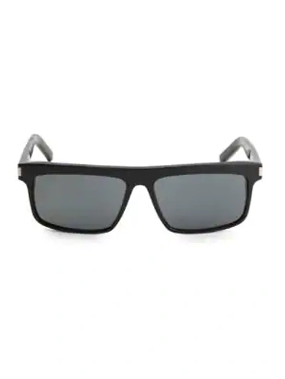 Shop Saint Laurent Sl 246-001 57mm Acetate Square Sunglasses In Black