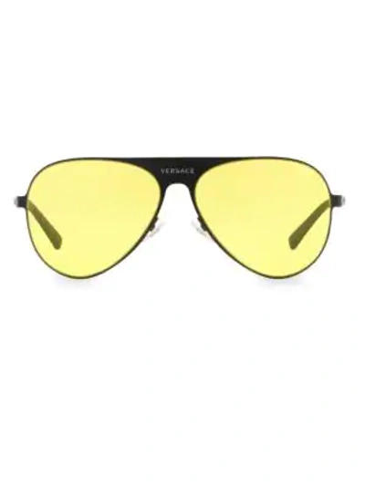 Shop Versace 59mm Aviator Sunglasses In Yellow