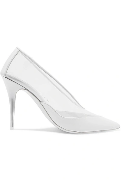 Shop Stella Mccartney Faux Leather-trimmed Pu Pumps In White