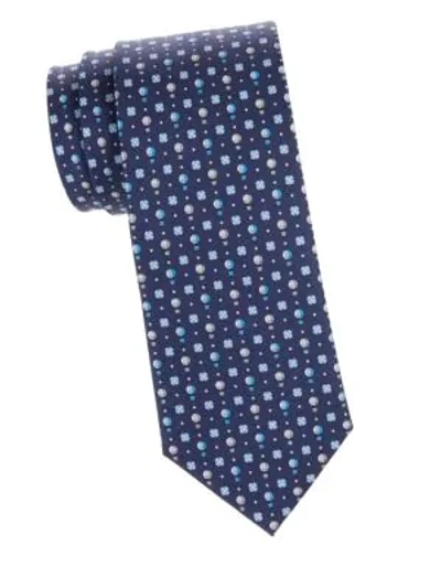 Shop Ferragamo Hot Air Balloon Silk Tie In Navy